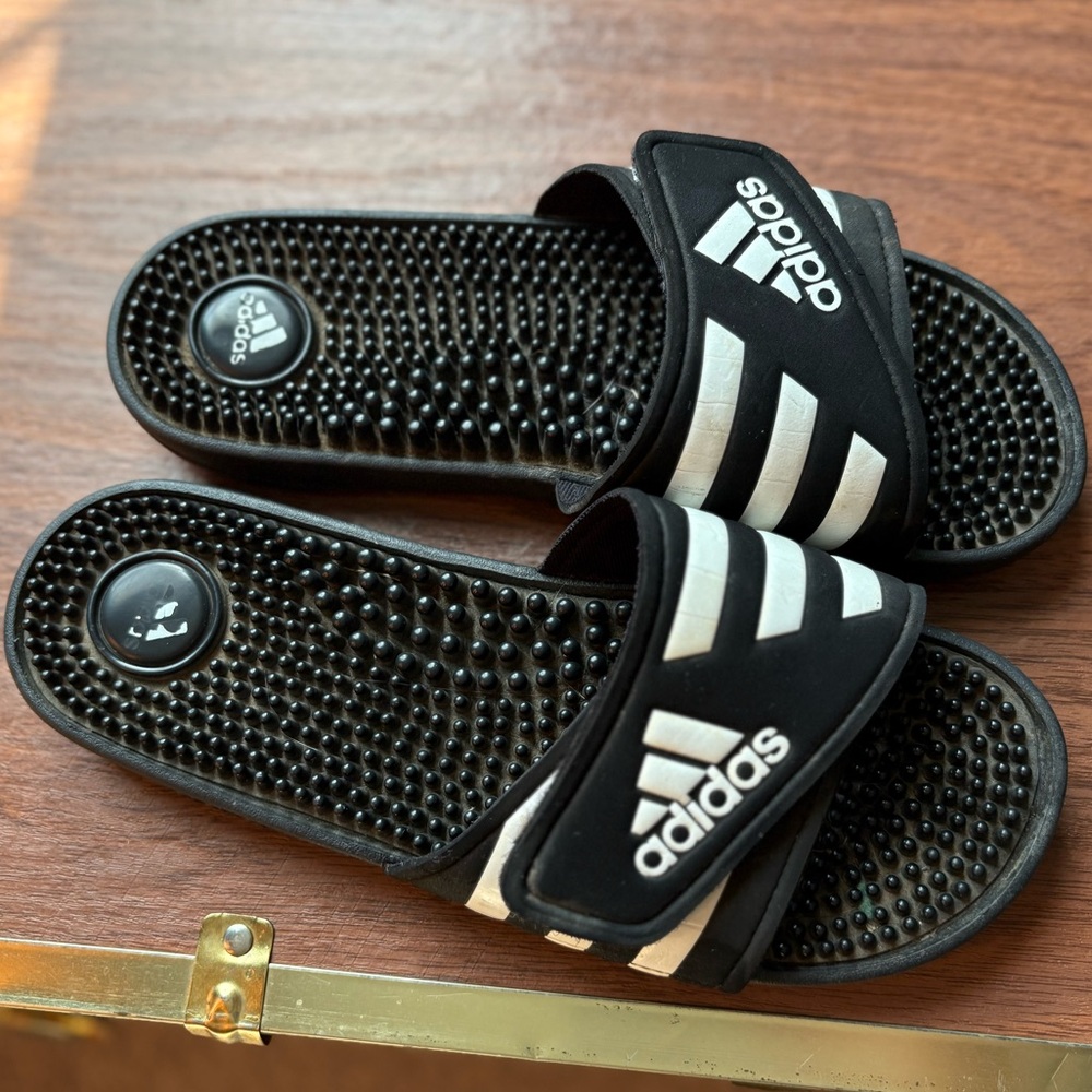 Adidas Black Massage Slide Sandals